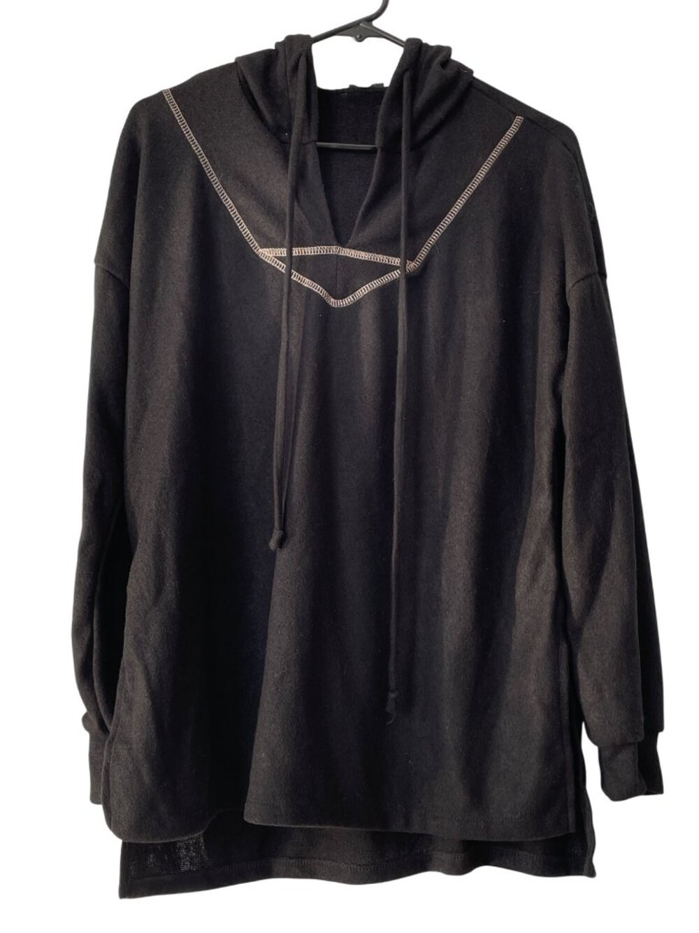 White Birch Hoodie Sweatshirt Large Long Sleeve Pullover Black Comfort Relaxed